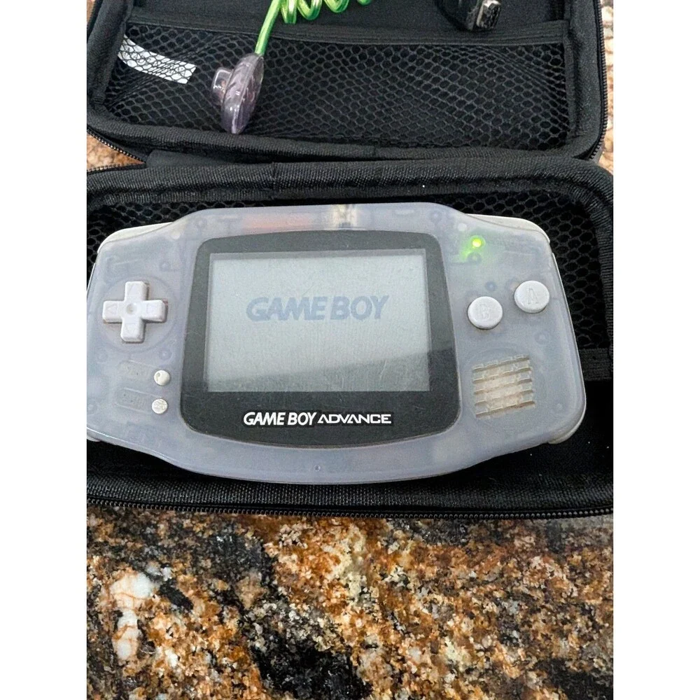 Nintendo Game Boy Advance TESTED NO BATTERY DOOR, DS Lite Cobalt Blue (Crack)